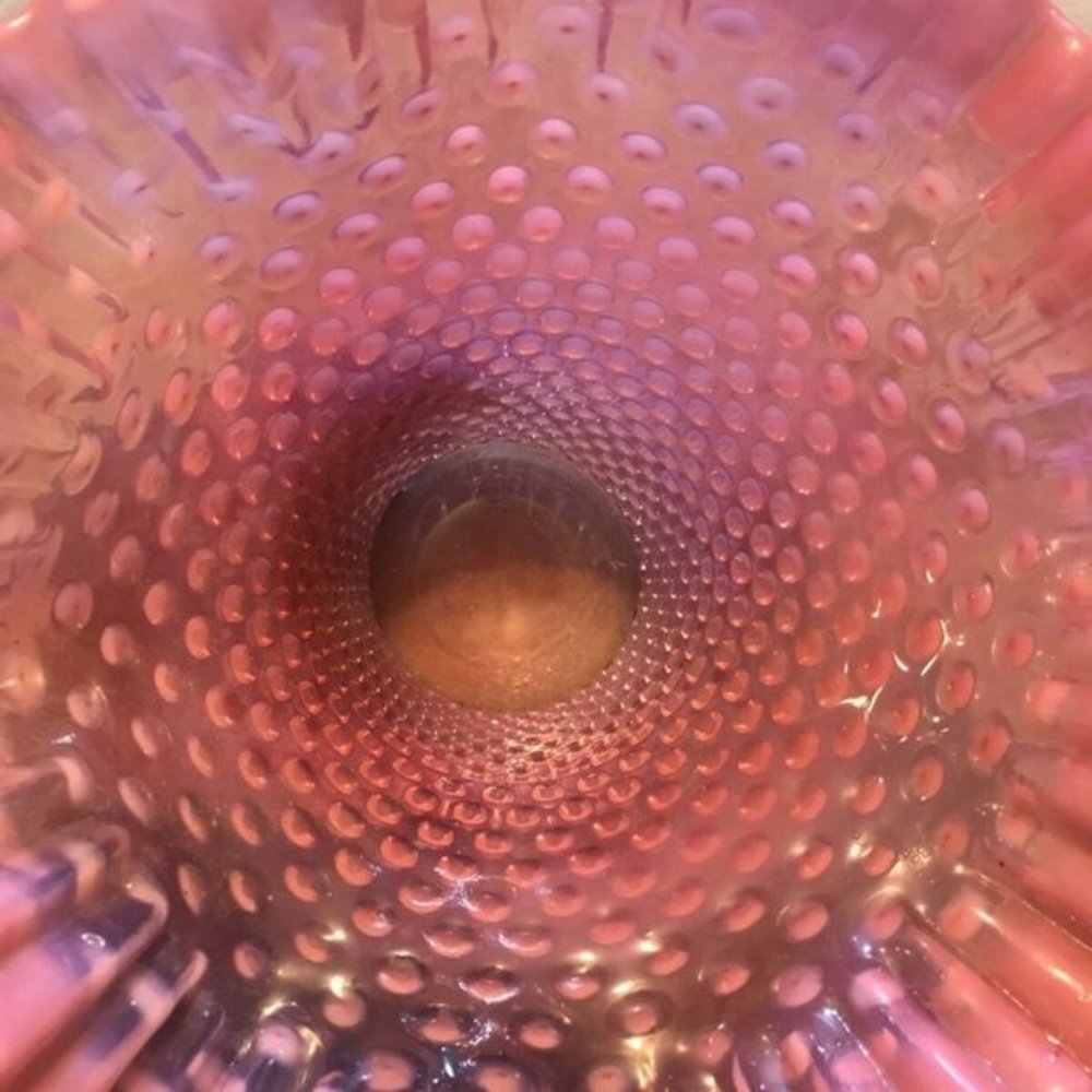 Fenton Cranberry Opalescent Hobnail Large Vase - Picture 4 of 8